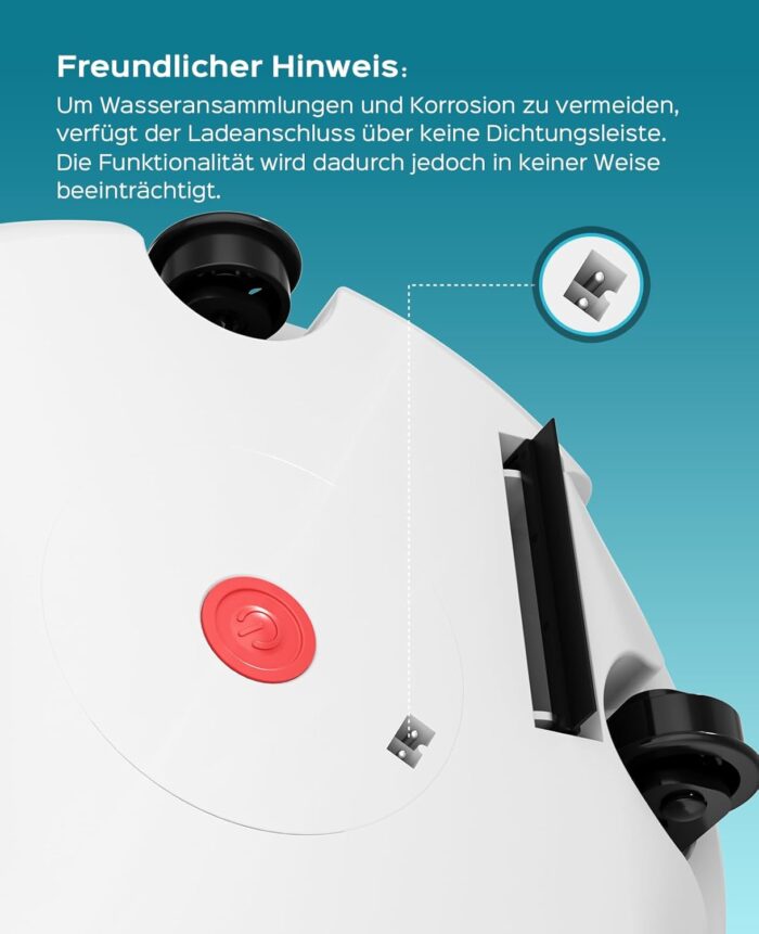 WINNY POOL CLEANER Winny 200 Poolroboter, Poolsauger kabellos mit Akku, 75 Min. Laufzeit, für Aufstellpools bis 60 m², Doppelfiltration, Automatisches Parken, Kompakt Leicht (Transparentes Blau)