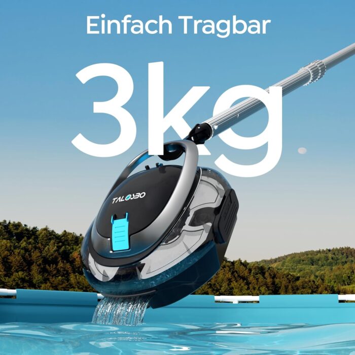 (2026 neu) TALOSBO S2 Poolroboter mit Doppelfiltration,Dual Motoren Poolreiniger,Kabelloser Poolsauger Akku mit 90 Min Laufzeit,2,5H Ladezeit,Selbsteinparkfunktion für Flache Böden Pools