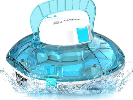 WINNY POOL CLEANER Winny 200 Poolroboter, Poolsauger kabellos mit Akku, 75 Min. Laufzeit, für Aufstellpools bis 60 m², Doppelfiltration, Automatisches Parken, Kompakt Leicht (Transparentes Blau)