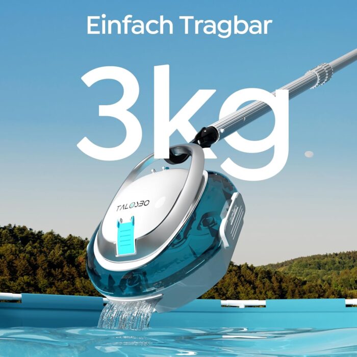 (2026 Upgrade) S2 Poolroboter,Doppelfiltration,Kabelloser Poolsauger Akku, 90 Min Automatische Reinigung mit Selbsteinparkfunktion,Dual Motoren Poolreiniger für Flache Böden Pools bis 80 m²