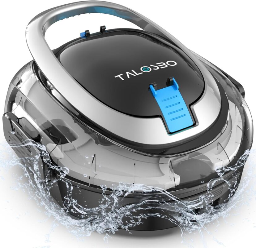 (2026 neu) TALOSBO S2 Poolroboter mit Doppelfiltration,Dual Motoren Poolreiniger,Kabelloser Poolsauger Akku mit 90 Min Laufzeit,2,5H Ladezeit,Selbsteinparkfunktion für Flache Böden Pools