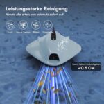 Poolroboter Kabellos Poolsauger Akku 40W Power & 90 Min Laufzeit - Saugroboter Pool Mit Doppelfiltersystem & Hindernis-Überwindung für Ebene Pools Bis 149 ㎡ Reinigt Effektiv Blätter & Schlamm