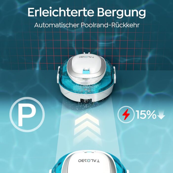 (2026 Upgrade) S2 Poolroboter,Doppelfiltration,Kabelloser Poolsauger Akku, 90 Min Automatische Reinigung mit Selbsteinparkfunktion,Dual Motoren Poolreiniger für Flache Böden Pools bis 80 m²