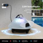 Poolroboter Kabellos Poolsauger Akku 40W Power & 90 Min Laufzeit - Saugroboter Pool Mit Doppelfiltersystem & Hindernis-Überwindung für Ebene Pools Bis 149 ㎡ Reinigt Effektiv Blätter & Schlamm
