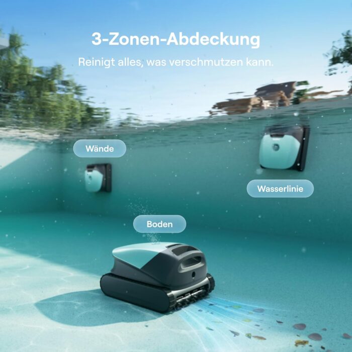Beatbot (2026 Neu) Sora 10 Poolroboter, Poolroboter Akku Boden und Wand, Reinigt Wasserlinie & Plattformen, 25700 LPH Saugleistung, smartes Wasserlinien-Parken, 5L Filterkorb, bis zu 5 Std. Laufzeit