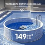 Poolroboter Kabellos Poolsauger Akku 40W Power & 90 Min Laufzeit - Saugroboter Pool Mit Doppelfiltersystem & Hindernis-Überwindung für Ebene Pools Bis 149 ㎡ Reinigt Effektiv Blätter & Schlamm