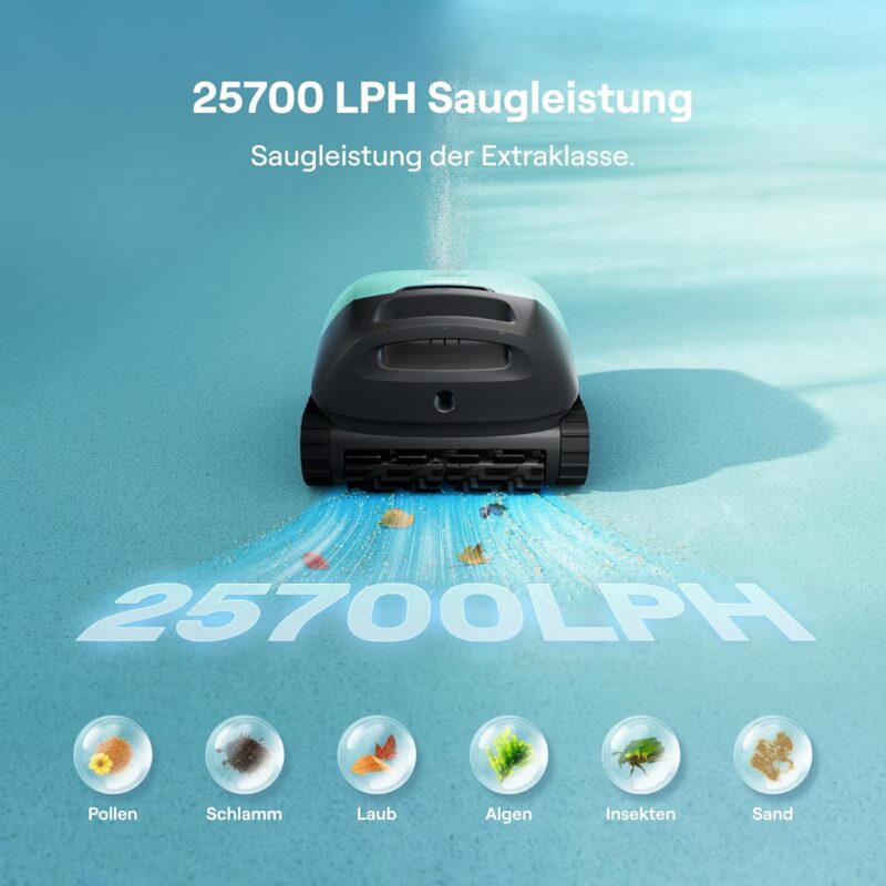 Beatbot (2026 Neu) Sora 10 Poolroboter, Poolroboter Akku Boden und Wand, Reinigt Wasserlinie & Plattformen, 25700 LPH Saugleistung, smartes Wasserlinien-Parken, 5L Filterkorb, bis zu 5 Std. Laufzeit