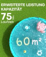 WINNY POOL CLEANER Winny 200 Poolroboter, Poolsauger kabellos mit Akku, 75 Min. Laufzeit, für Aufstellpools bis 60 m², Doppelfiltration, Automatisches Parken, Kompakt Leicht (Transparentes Blau)