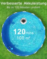 (2026 Upgrade) Poolroboter, Kabelloser Poolsauger Akku mit 120 Min Laufzeit, Dual Motoren Poolreiniger, Selbsteinparkfunktion, Tragbar Poolroboter Akku für Flache Böden Pools bis zu 100 m²